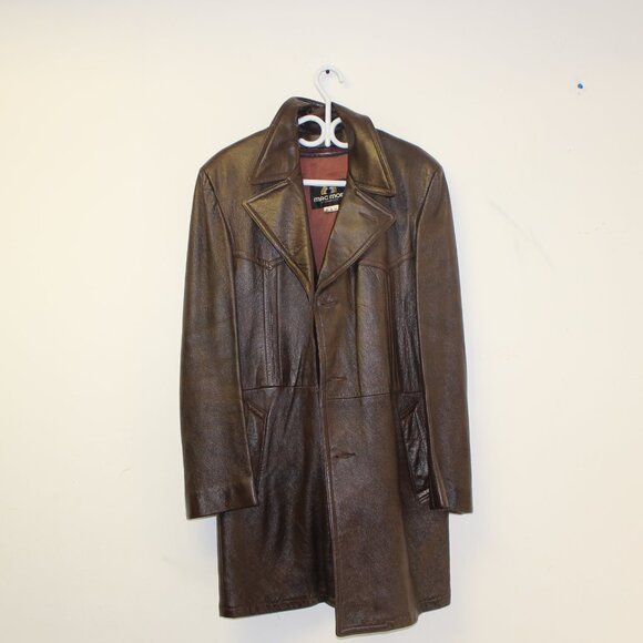 Vintage 1970s Brown Genuine Leather  Mac Mor Jacket (size - 42) - Picture 2 of 5